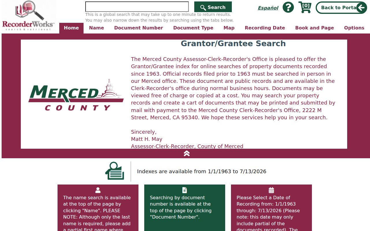 Atwater people search RecorderWorks name and document search