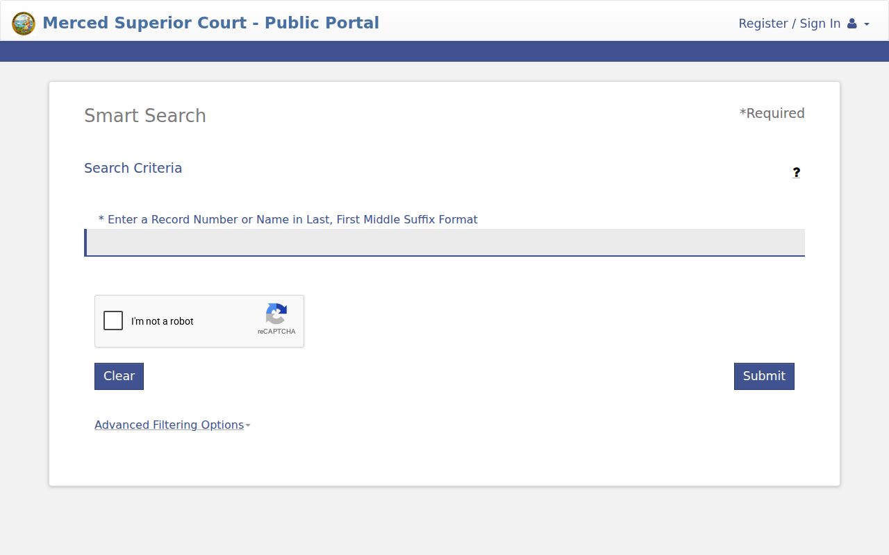 Atwater public records Merced Superior Court Smart Search