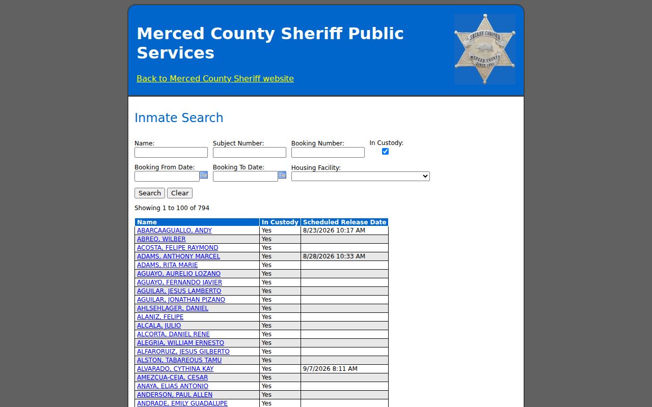 Atwater voter registration records distinction from Merced inmate inquiry